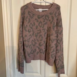 Pink leopard print sweater